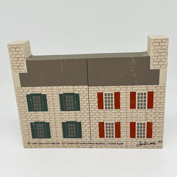 Vintage 1993 The Cat's Meow Stone Row St. Charles Christmas Series Shelf Sitter - Picture 3 of 7
